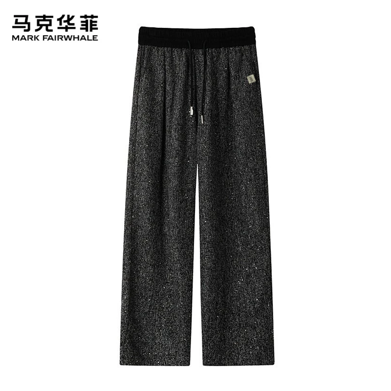 马克华菲星星休闲裤男款夏季美式潮牌慵懒松弛感帅气宽松直筒长裤