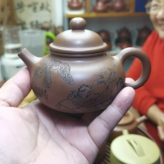 9***1紫砂茶壶文革时期老紫泥，容天壶，200CC容量