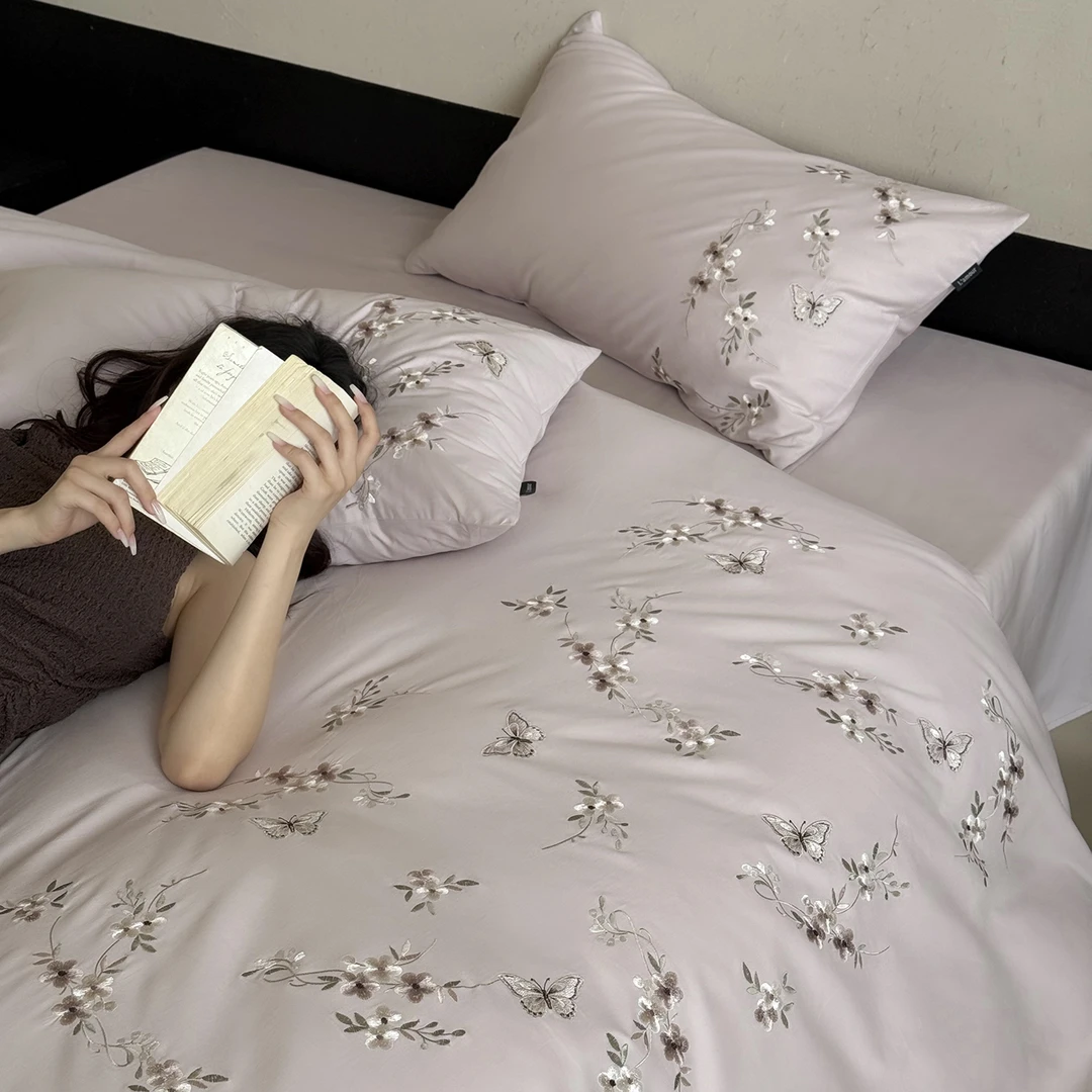 洛洛山河法式浪漫~冬季蓄热加厚保暖亲肤磨毛四件套新款纯棉被罩