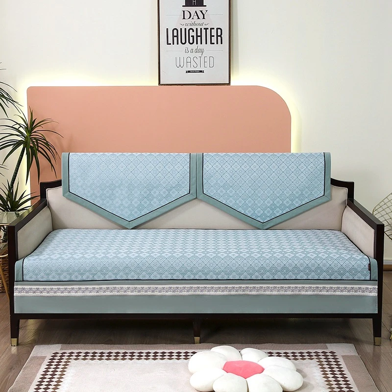 轻奢新中式现代简约防滑沙发坐垫罩靠背巾雪尼尔沙发垫套四季通用