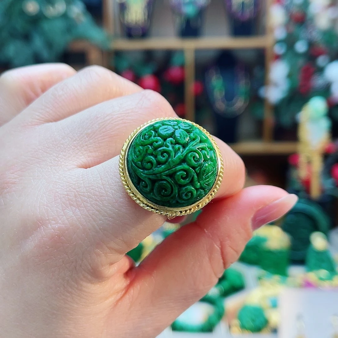 银S925镶嵌戒指翡翠48小时鉴赏期