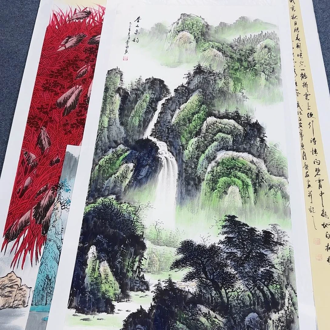 国画作品小姐姐放漏中