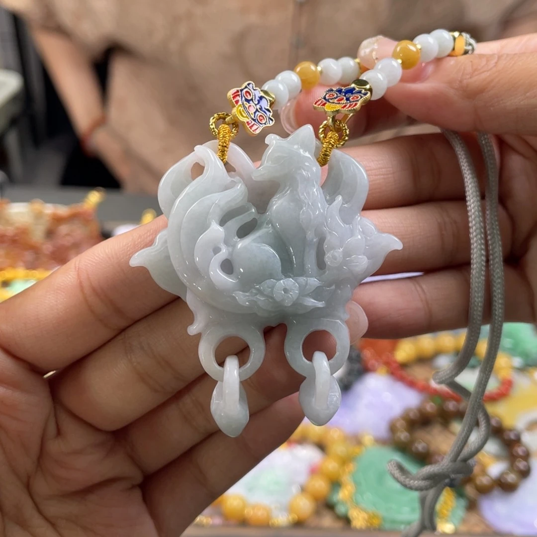 翡翠未镶嵌颈饰代编织