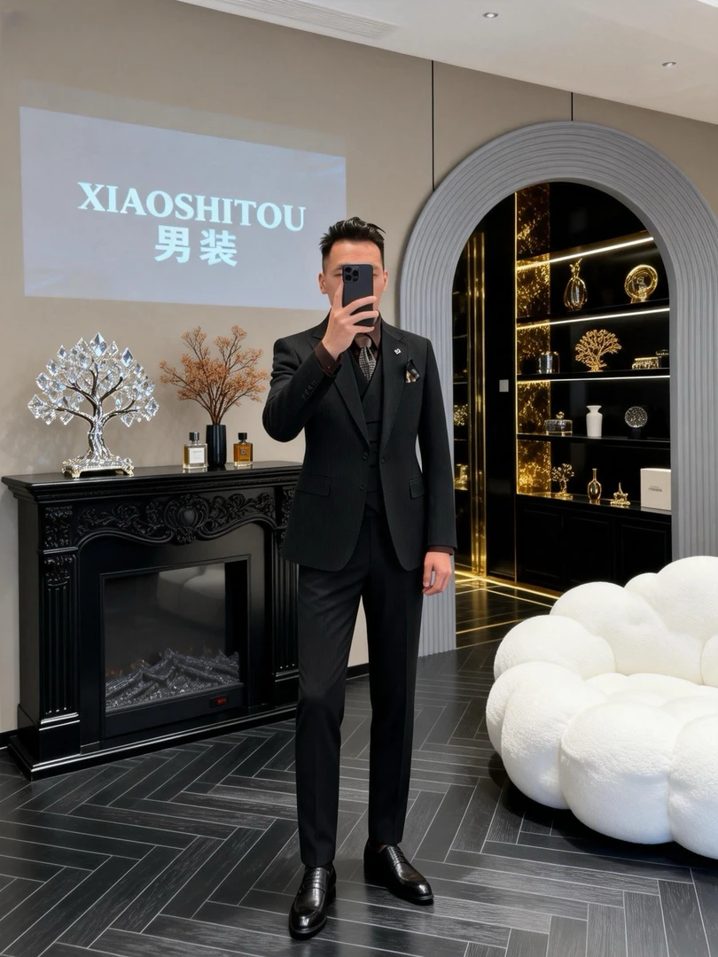 西装套装男士商务休闲西装定制新郎西装套装布雷泽西装