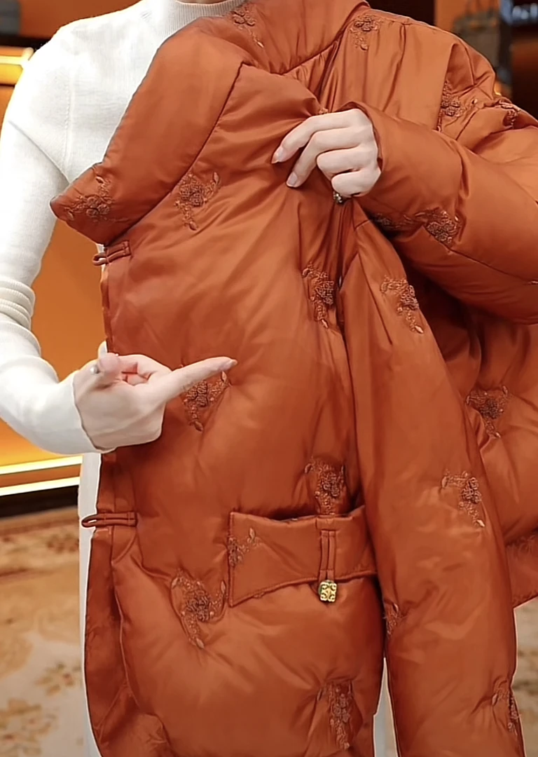 HW-【新年必入】2025冬季新款时尚洋气刺绣羽绒服