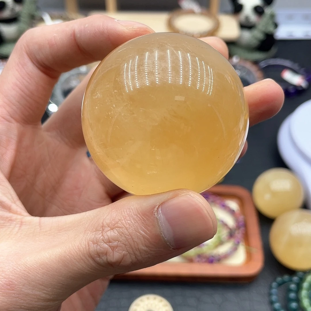 水晶手链未镶嵌黄方解球