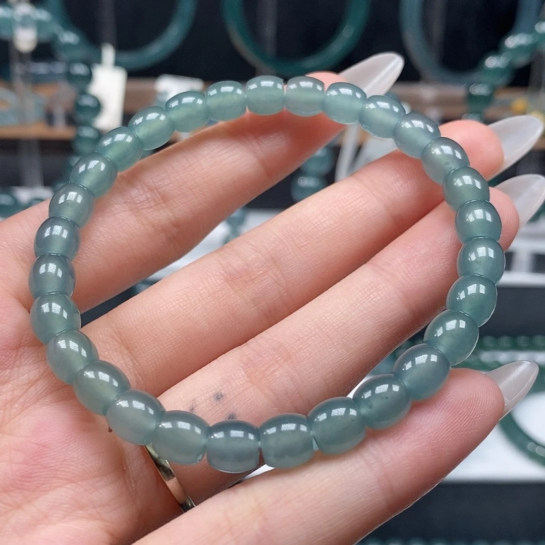 未镶嵌手链翡翠6.5mm直切手串