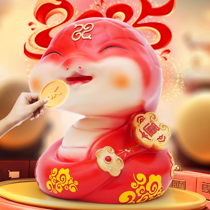 2025春晚乙巳蛇年本命如意蛇存钱罐吉祥物男女孩礼物储蓄钱罐摆件