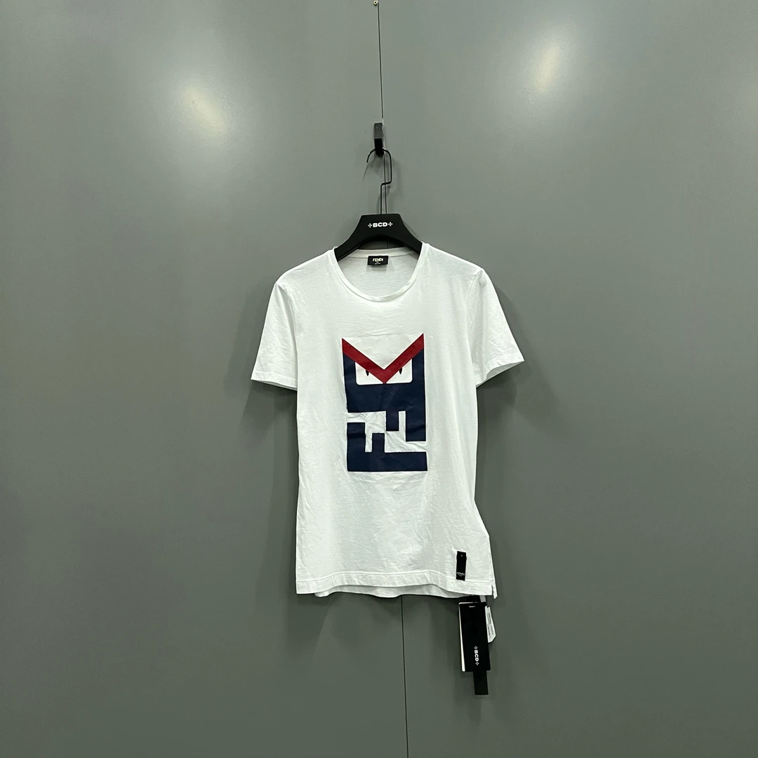 99新 FENDI/芬迪 h918  几何图案拼接短袖 46码 019232