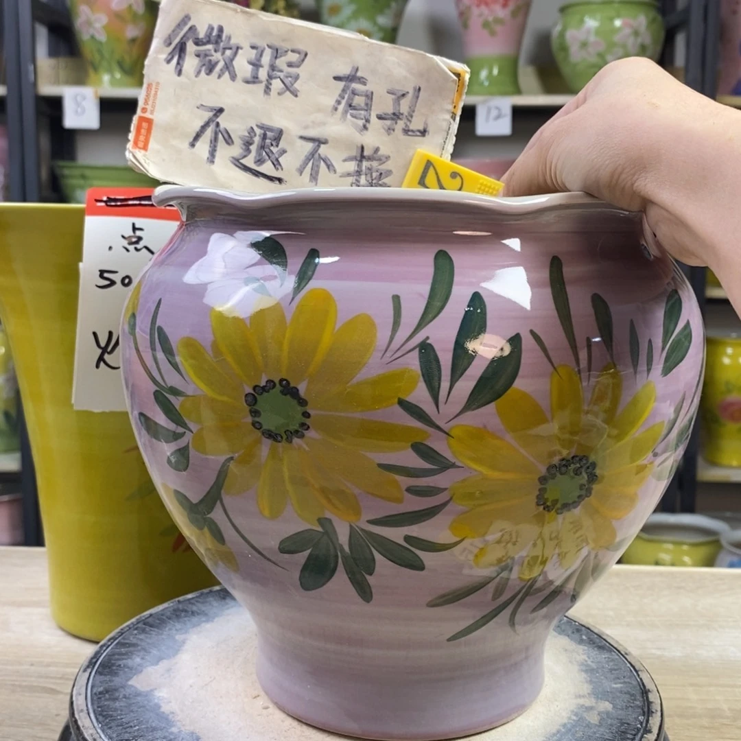 景德镇手工手绘陶瓷花盆