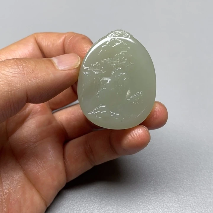 吊坠(不含链)未镶嵌和田玉淡**云