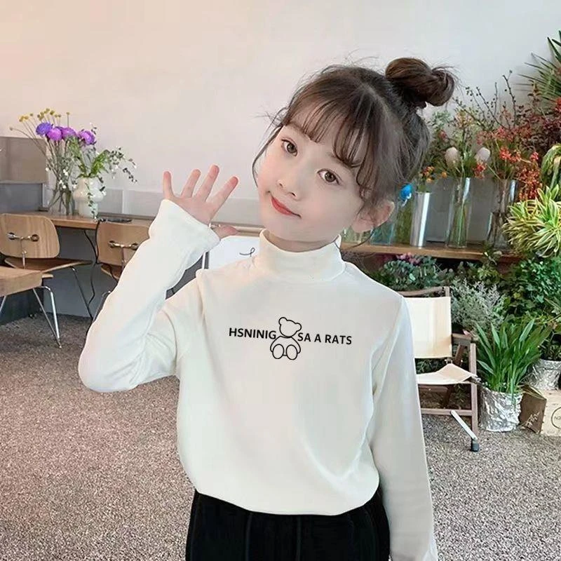 女童德绒打底衫秋冬季儿童长袖T恤洋气内搭半高领保暖奥粒绒上衣