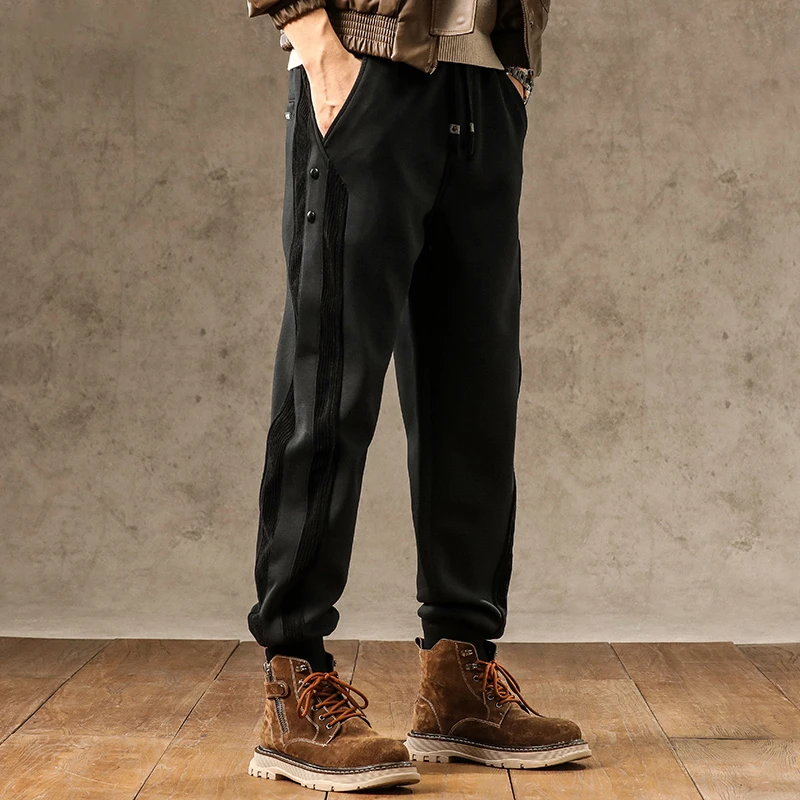 法国Cebrodz2025秋季高端重磅卫裤男拼接运动长裤男生高定款潮