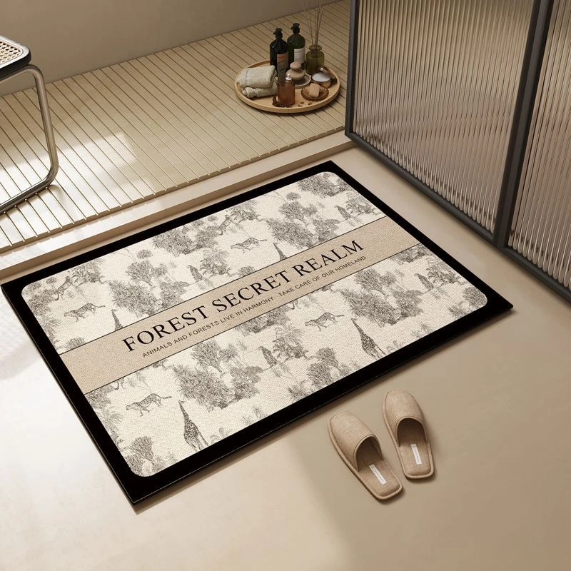 卫生间浴室地垫硅藻泥吸水垫洗手间厕所门口防滑入户门垫地毯垫子