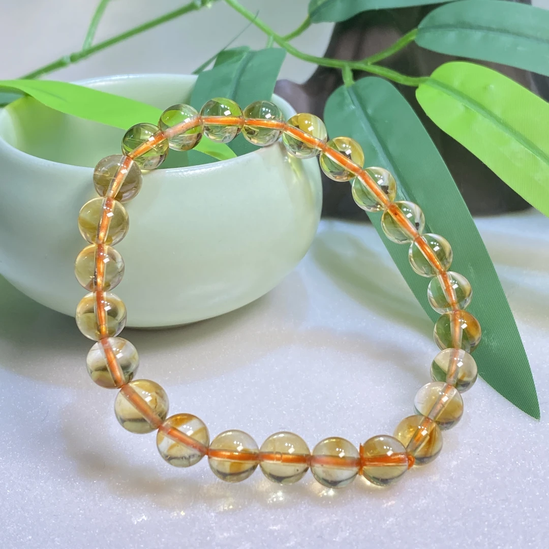 【小北珠宝】黄水晶单圈圆珠手串16-17K29X70【多样性发一件】约7mm+