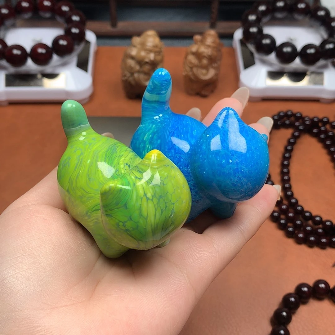 东非黑黄檀（紫光檀）大漆小猫