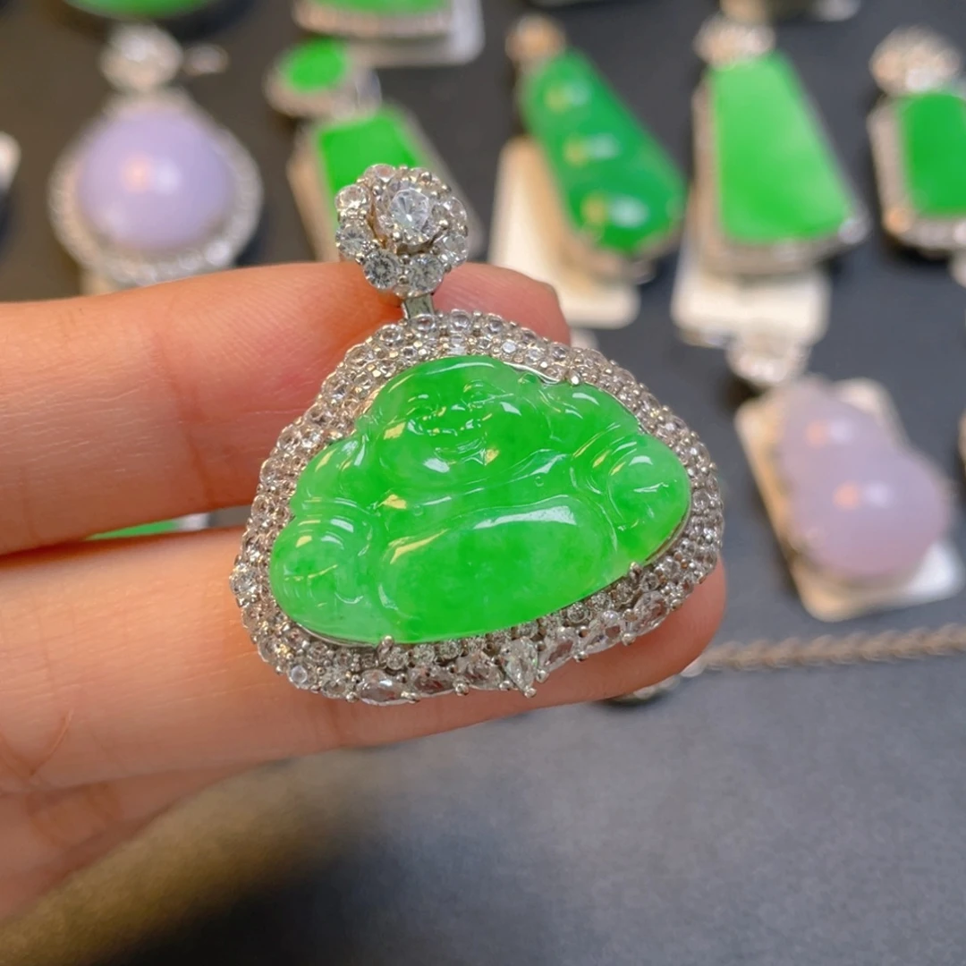 翡翠银S925镶嵌颈饰