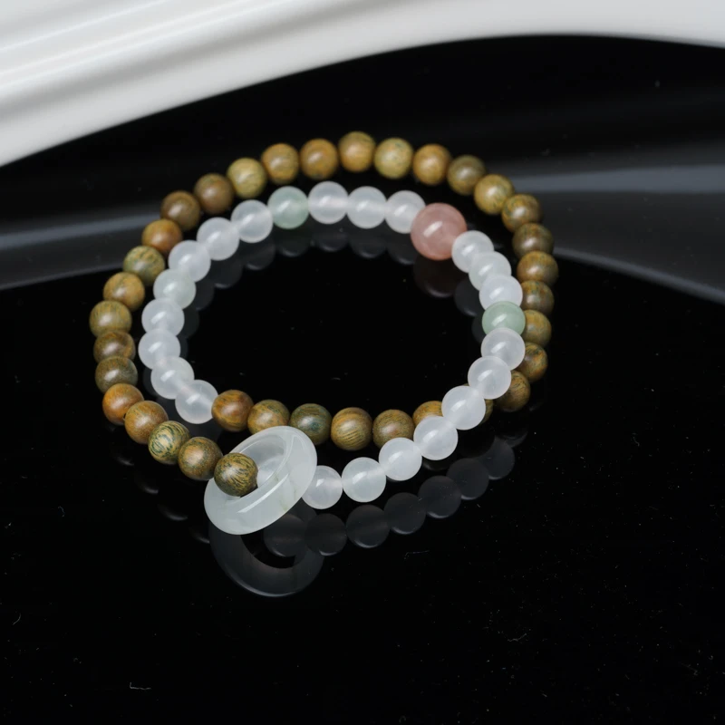 【青山翠】绿檀木0.6天山翠双圈手串