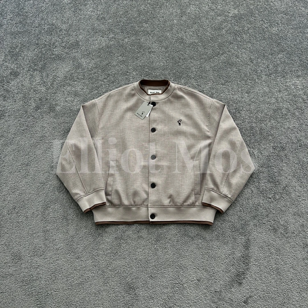 Elliot Mos撞色罗纹~Embroidered Coat醋酸混纺刺绣夹克外套-1036