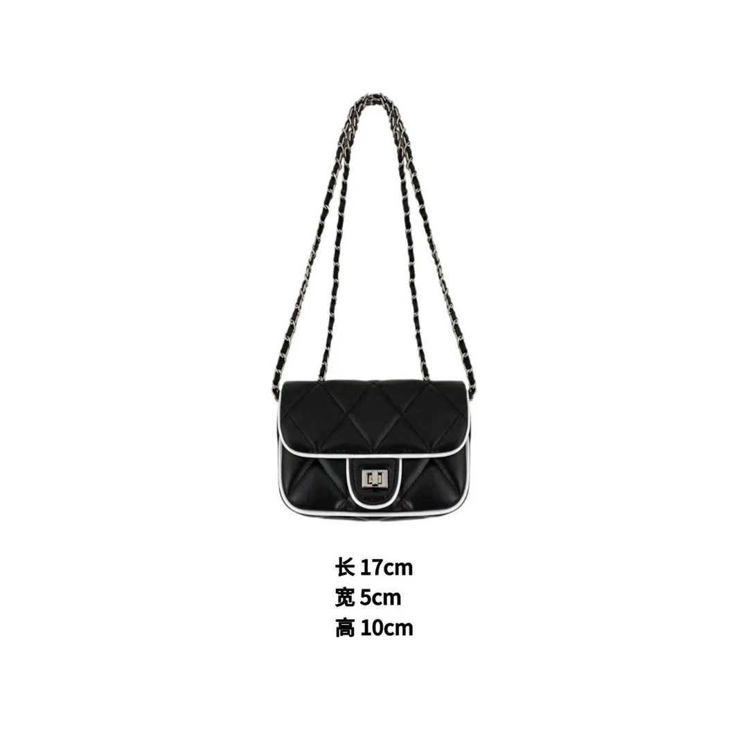 072 & RICE【菱格链条包】简约时尚百搭真皮斜跨包 YKQ656