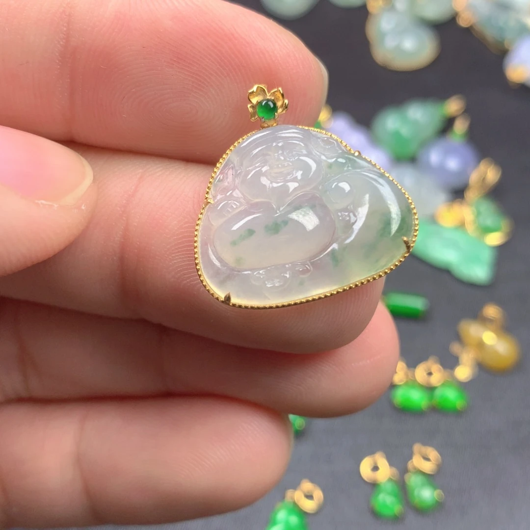 【闪购商品】颈饰18K金镶嵌翡翠创****馆翡翠