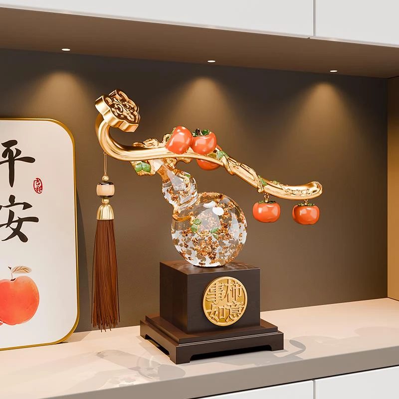 德式美水晶葫芦摆件客厅旺宅装饰品酒柜电视柜轻奢高档工艺品礼物