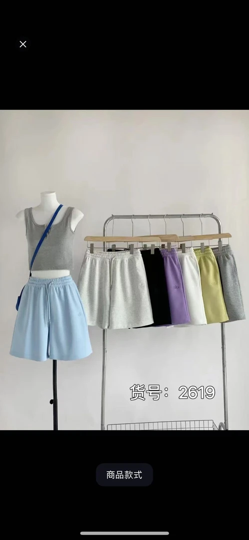 2619 刺绣字母 短 裤 女休闲宽松 短裤