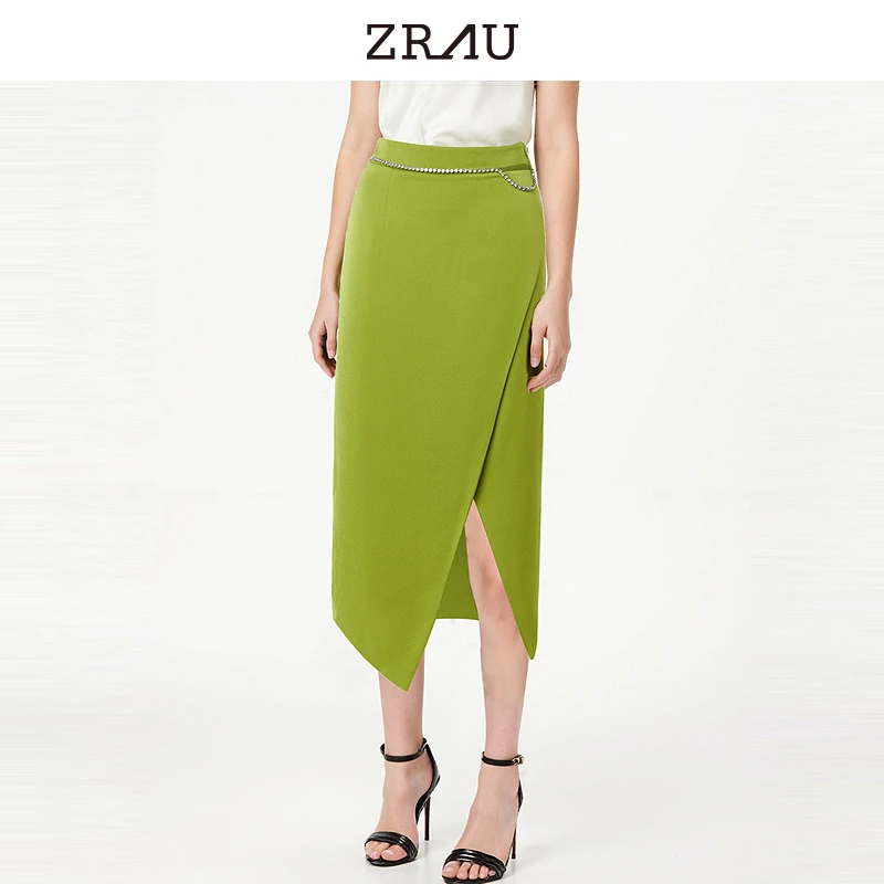 专属ZRAU镂空钻链装饰高级开叉半裙91180111629