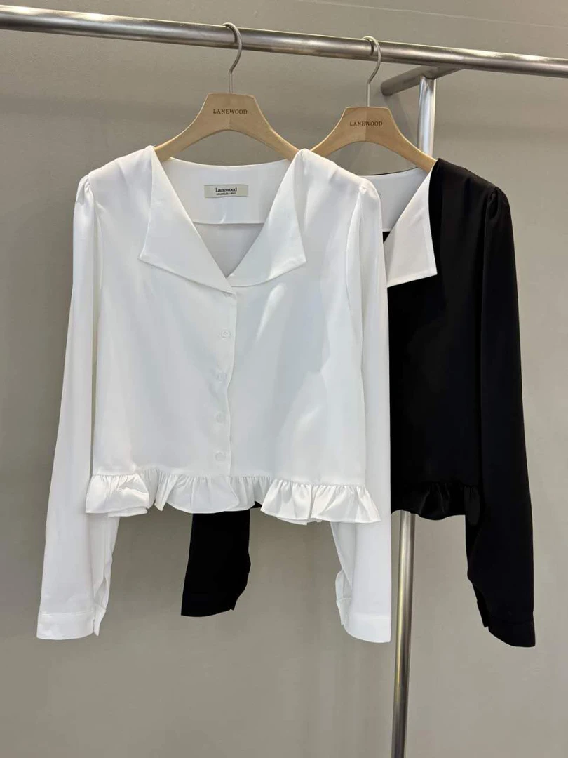 【木屋新款no退no换】狮子姐姐春季新款黑白气质上衣