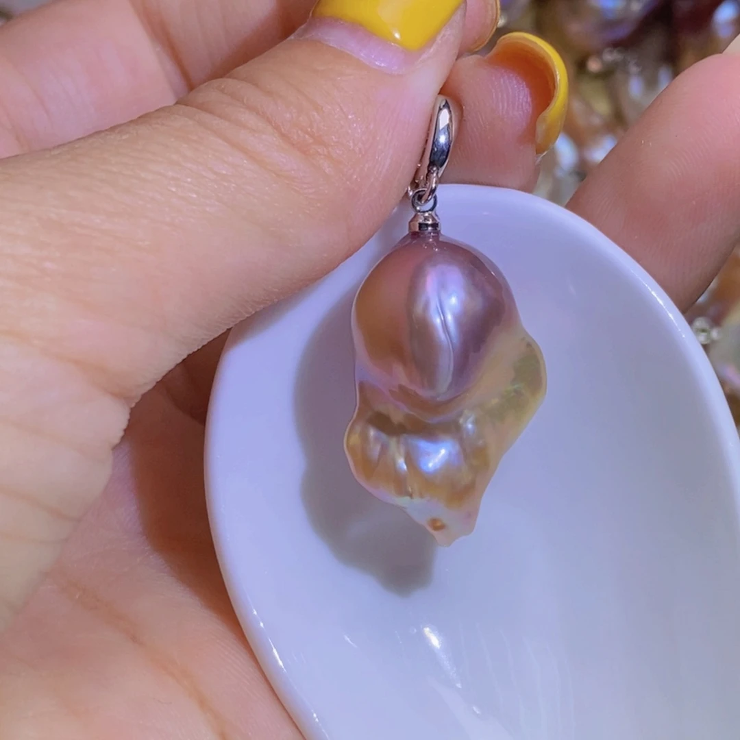 银S925镶嵌淡水珍珠微瑕