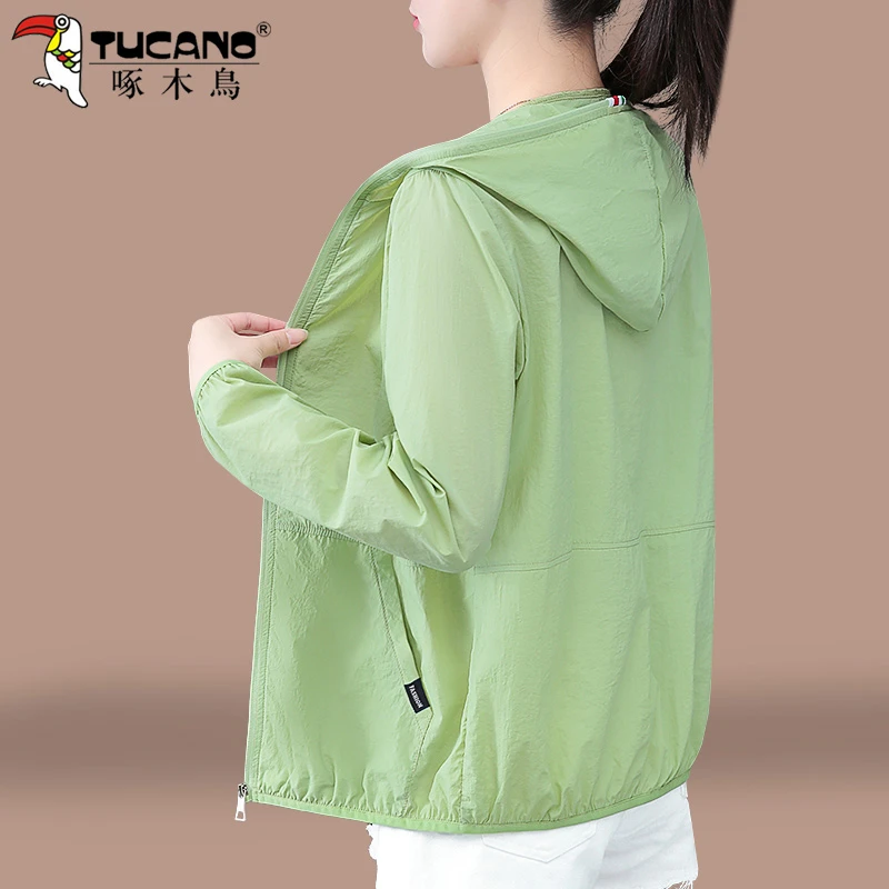 啄木鸟薄款防晒衣女2025新款夏季户外防紫外线透气空调衫防晒外套