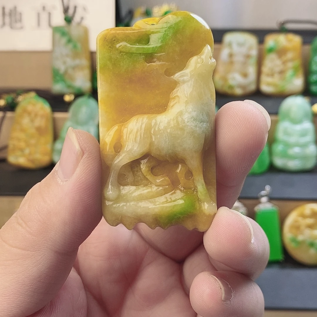 翡翠银S925镶嵌吊坠(赠链)