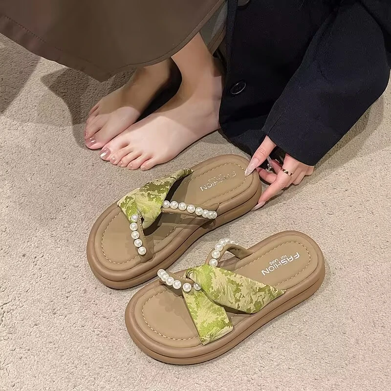 踩屎感凉鞋女款2025新款夏季外穿配裙子时装国风精致显瘦增高半拖