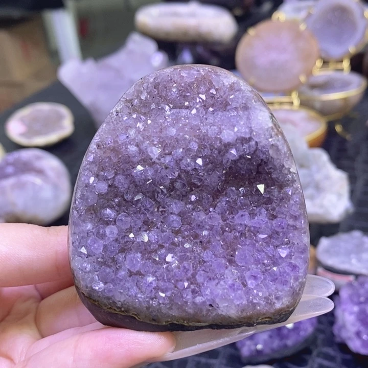 未镶嵌珠宝半成品紫晶紫晶摆件