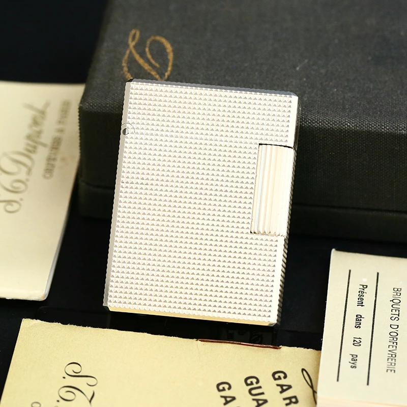 Dupont充气打火机镀银小巴黎钉L1小号纯铜经典款男士防爆高档收藏