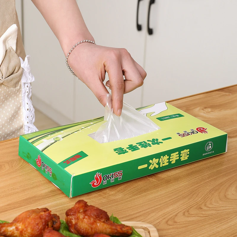 一次性手套加厚洗碗洗菜剥壳不沾手神器透明手套厨房防护PE手套