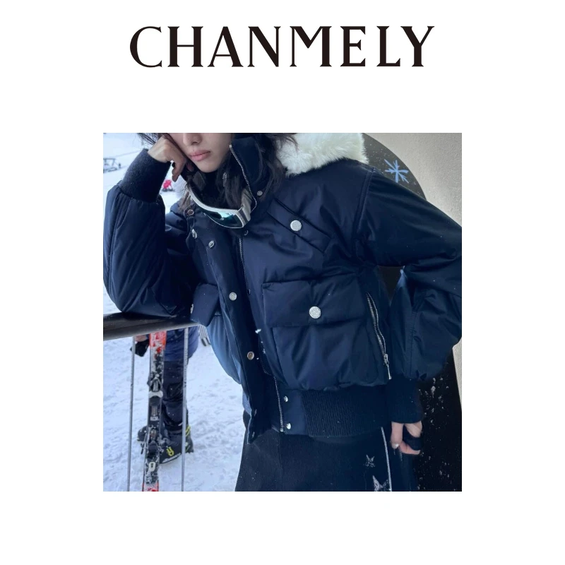 【CHANMITY】24/FW香风滑雪系列减龄时髦多口袋保暖外套024022
