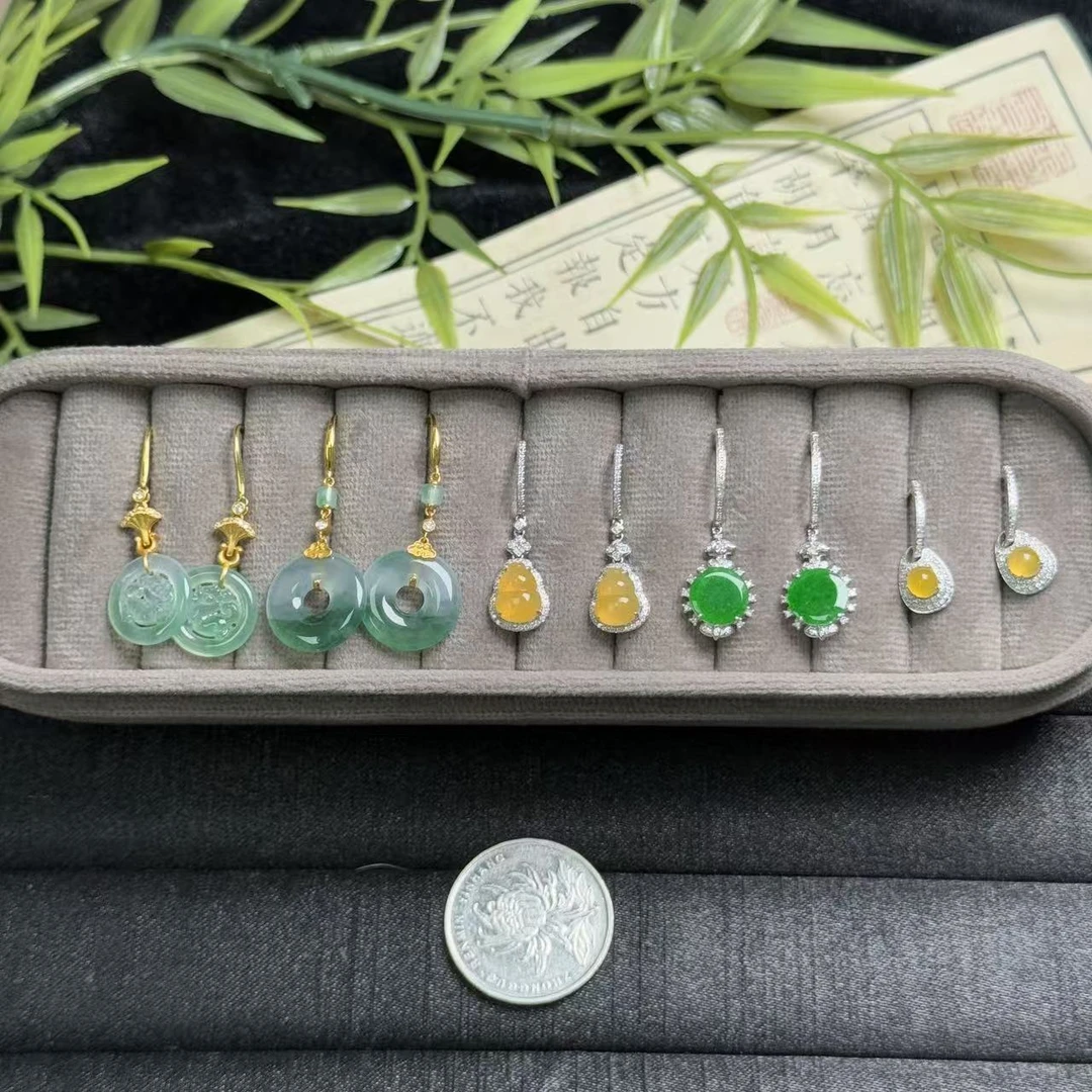 思懿珠宝  18K翡翠耳钉-5980-1-BLM-多样性发一