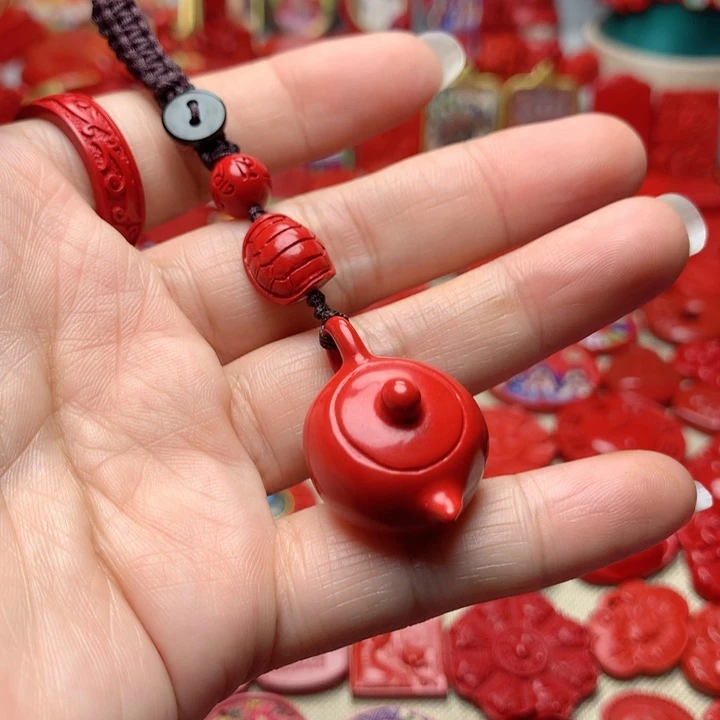 天然辰砂工艺品朱砂钥匙扣