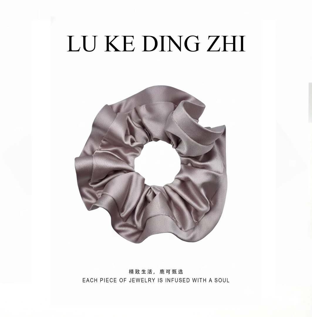 法式高级感缎面大肠发圈女扎马尾丸子头发饰