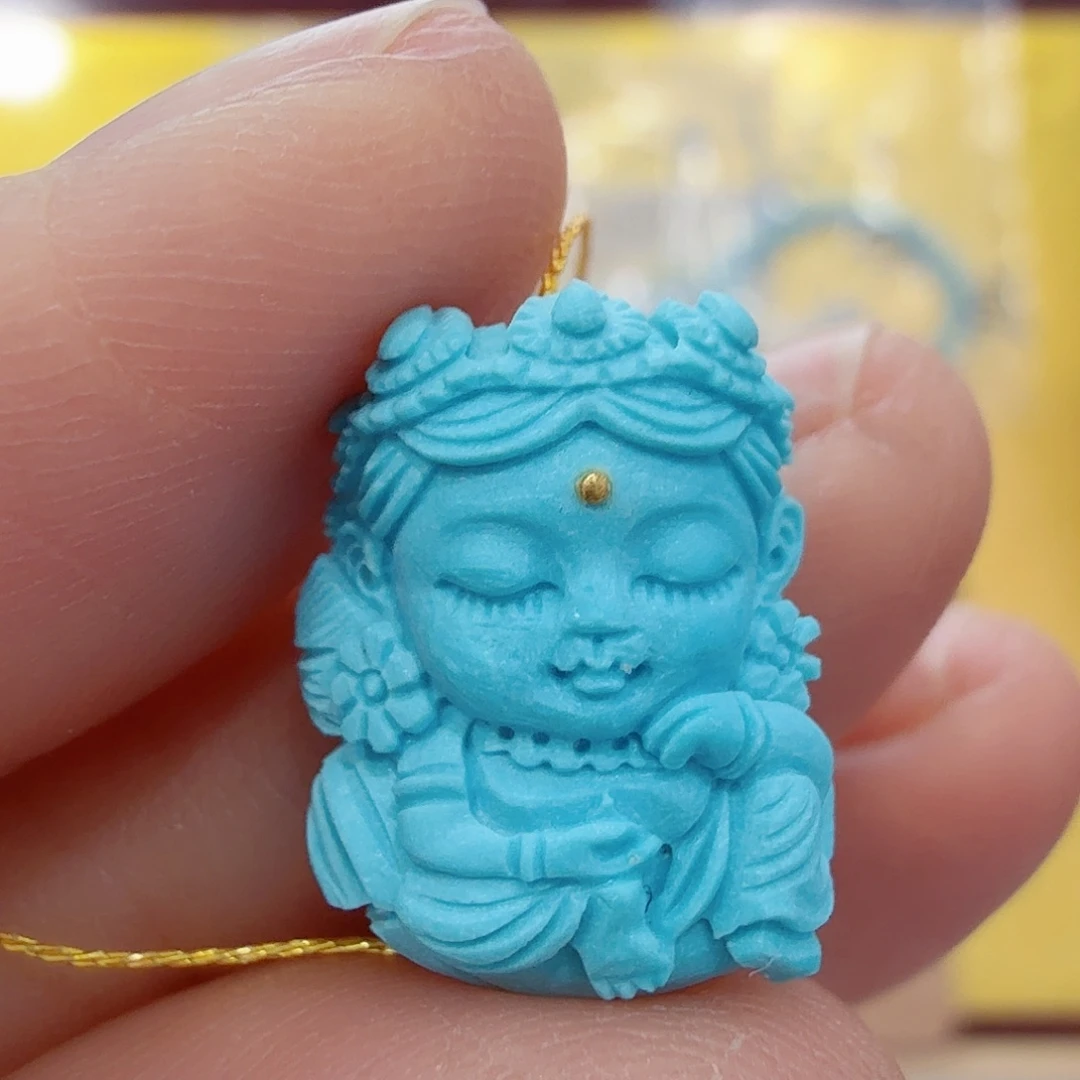 绿松石18K金镶嵌珠宝奇石