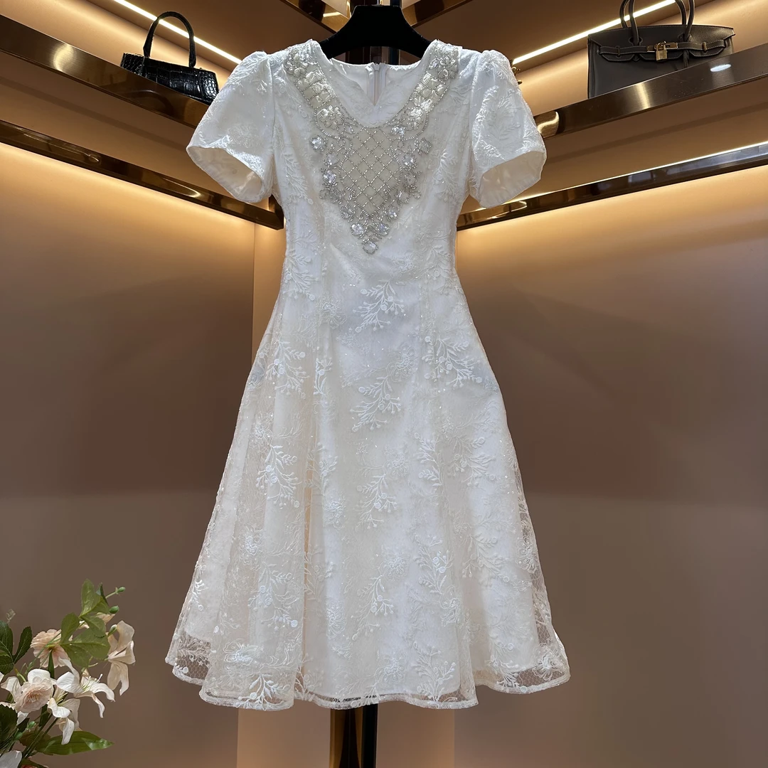 【米杏眠风】[晖晖]轻奢设计师款优雅气质修身时尚收腰连衣裙-86993