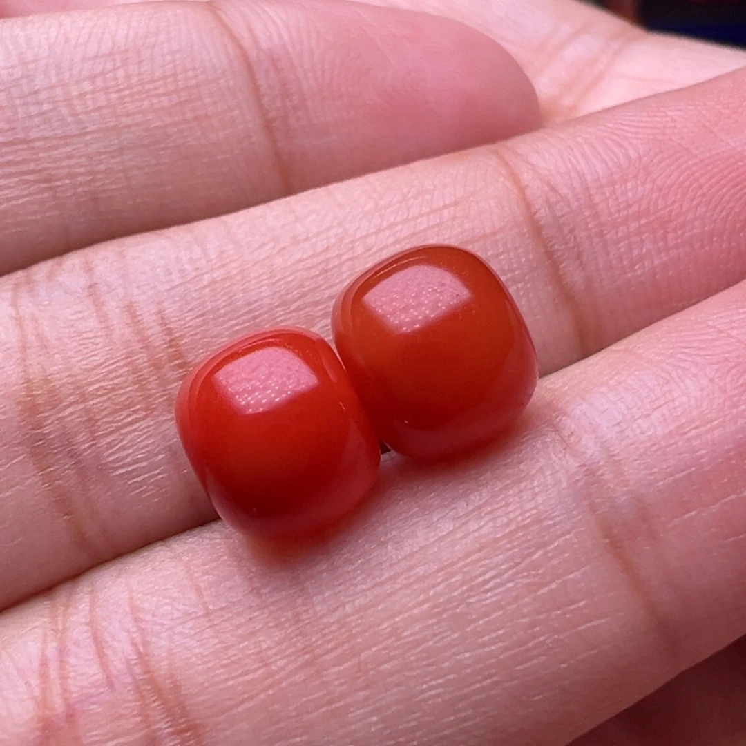 南红玛瑙未镶嵌珠宝奇石老型对珠9