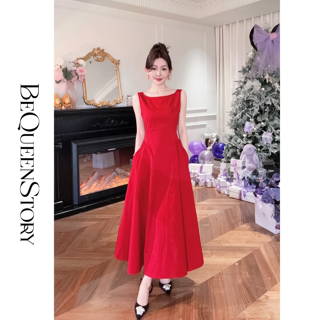 余潇潇【亲密爱人】2025年早春新品高级感气质显瘦简约吊带连衣裙