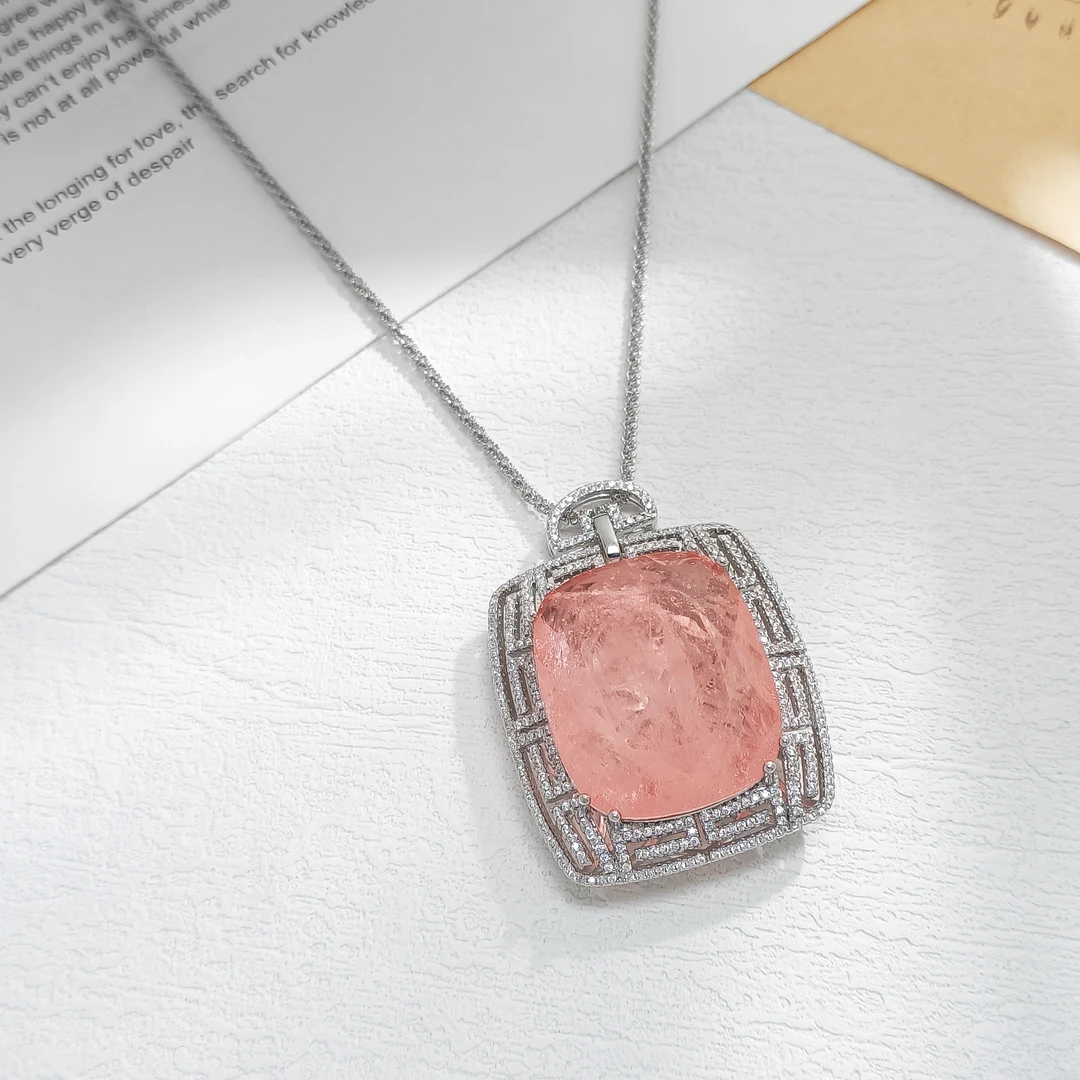 铜合金项链 VWHL-009728【粉韵星环】项链欧美时尚精致