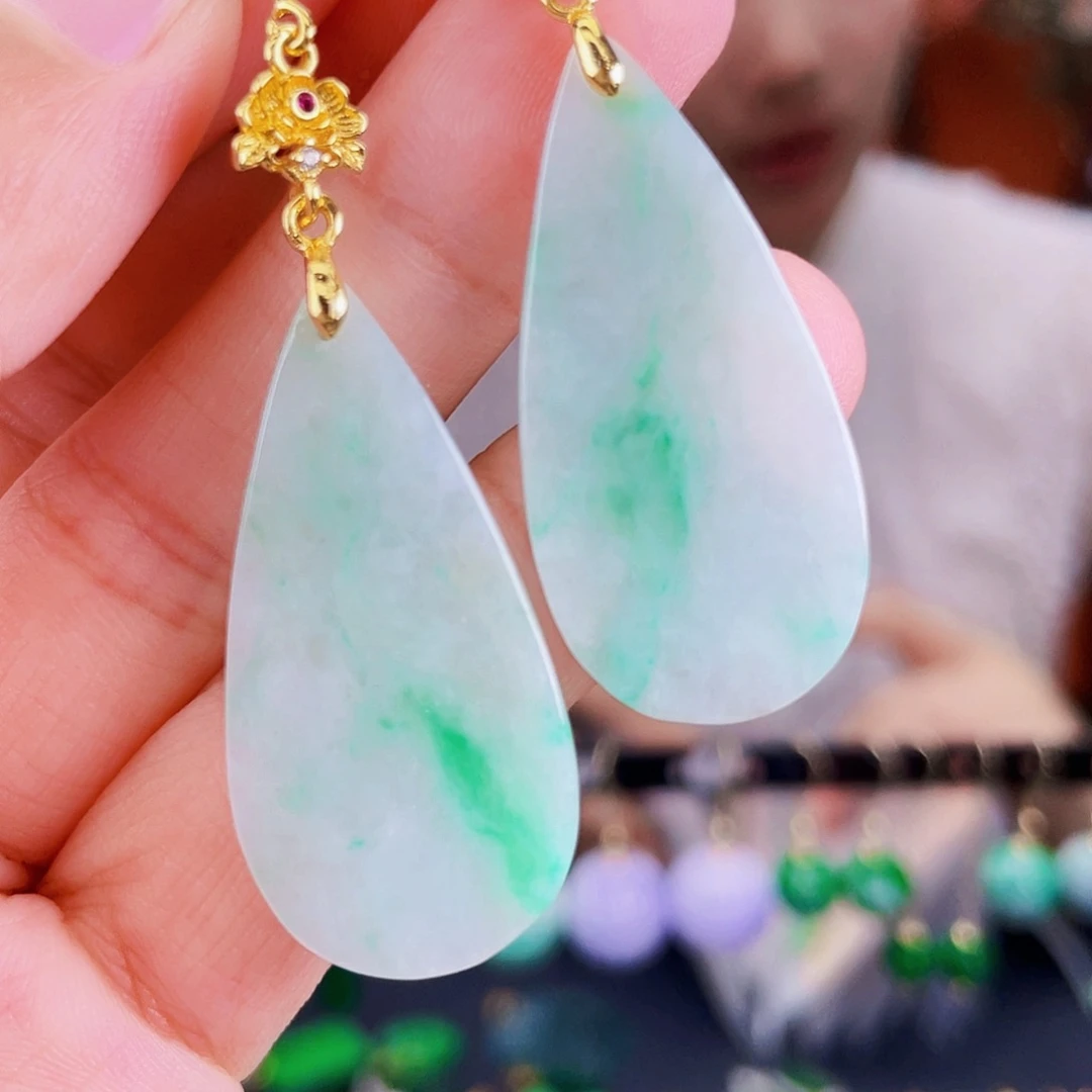 翡翠未镶嵌耳饰饰品