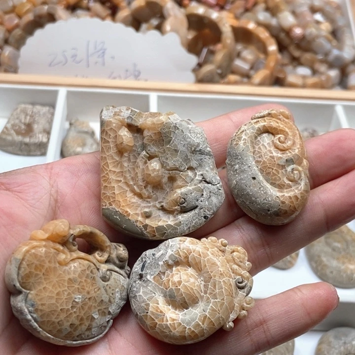 小***窝硅化珊瑚（珊瑚玉）未镶嵌颈饰