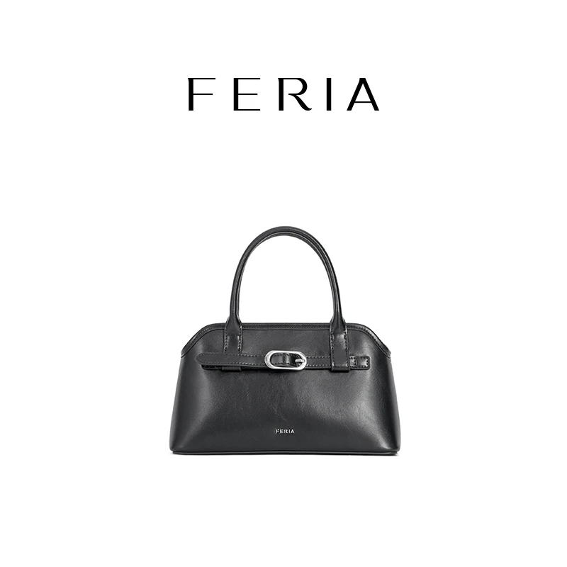 FERIA【复古皮扣手提包】FE509B240韩国小众品牌时尚包包NN