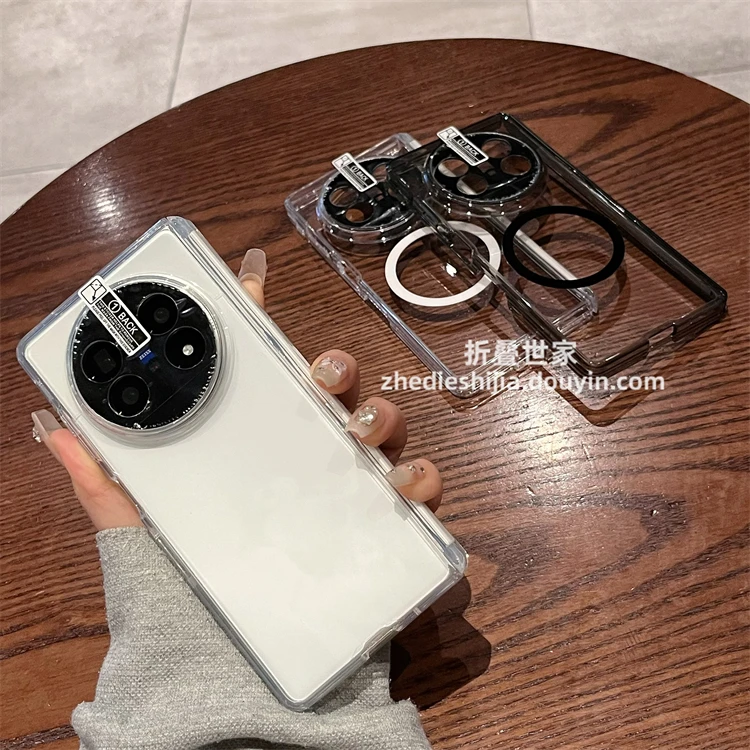 适用vivo x fold5手机壳新款xfold5折叠屏简约透明磁吸中轴保护套