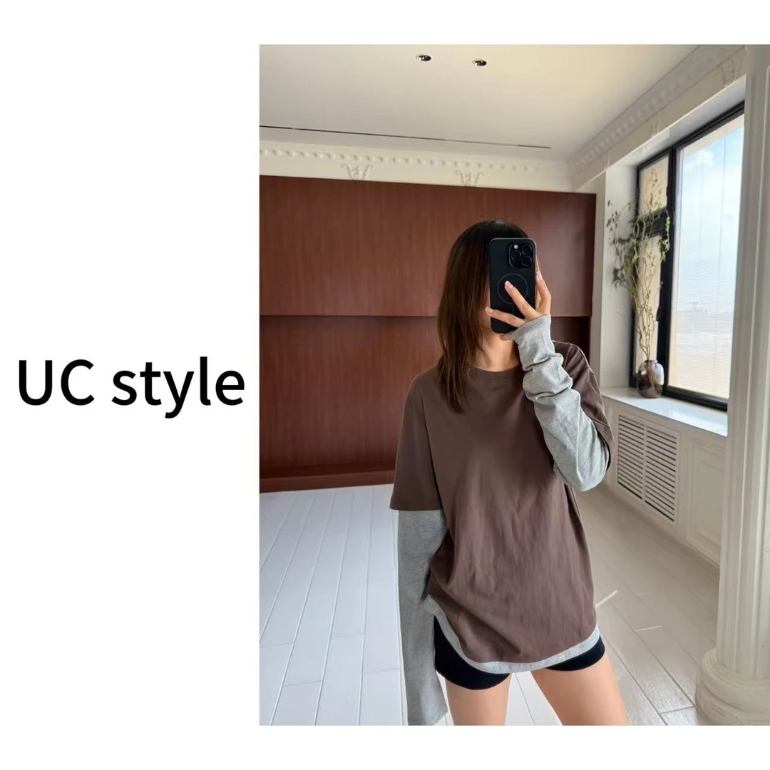 【UC STYLE】A8876’时髦录客’假两件设计感长袖主播穿S码